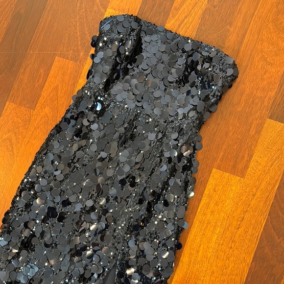 Amanda Uprichard Strapless Sequin Dress in Navy Blue - Picture 7 of 13